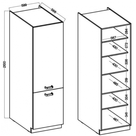 Słupek kuchenny 60 cm AVIO lamel 60 DK-215 2F regulowane nogi